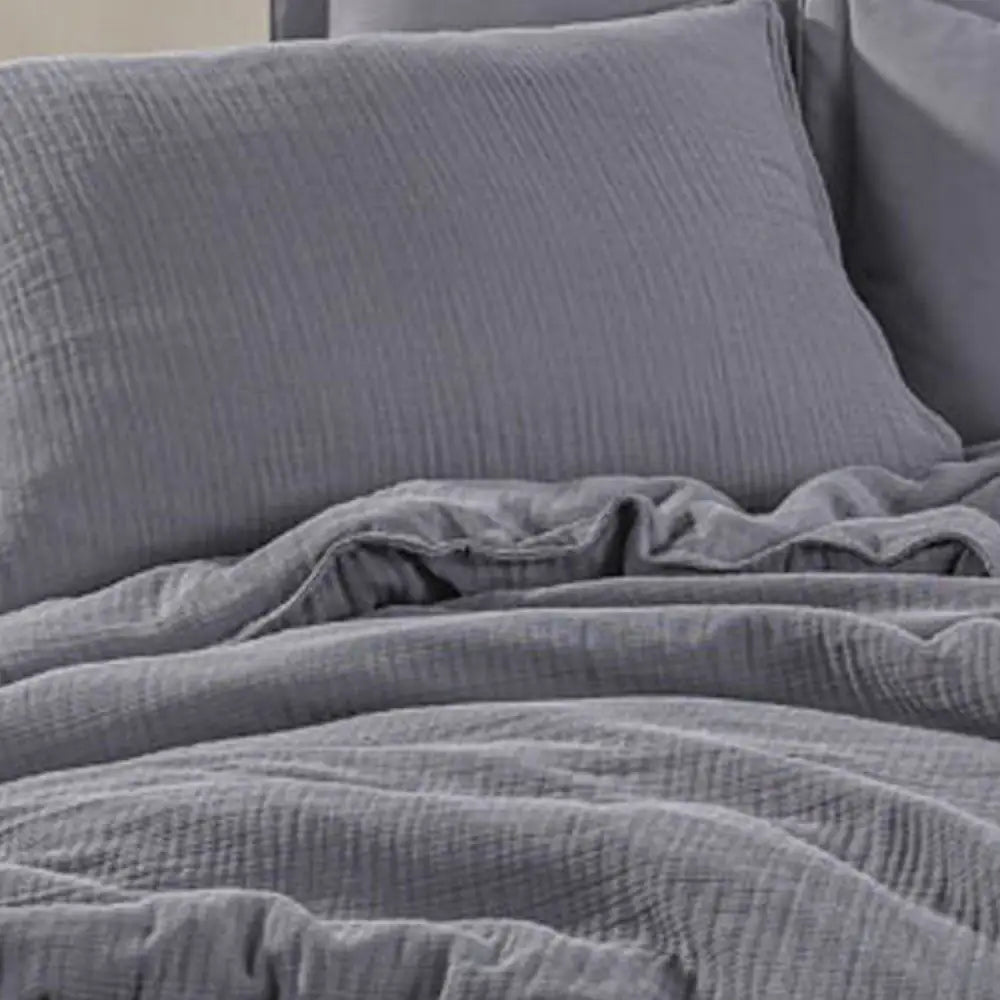 Muslin Chic Double Duvet Set - Smoked