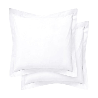 Luxury Cotton Euro Shams 26x26 Set of 2 - Organic White