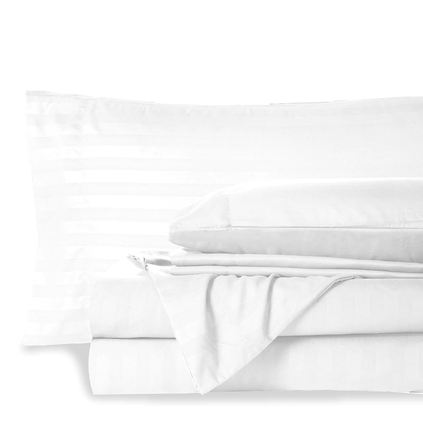 LuxPremier Twin XL 1800TC Stripe Sheet Set - 4Pc Cooling Linens